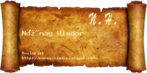 Nánay Hiador névjegykártya